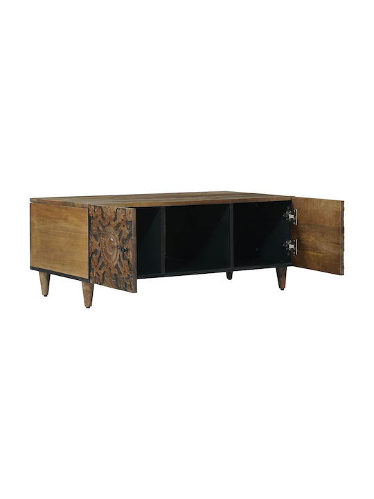 Rectangular Central Wooden Brown Coffee Table W100xL54xH40cm