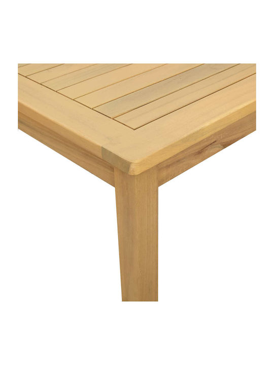 Square Central Wooden Coffee Table Light Acacia W85xL85xH45cm