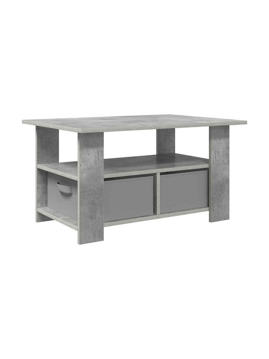 Masă Laterală Rectangulară Din Lemn Cu Sertare Gri L77xL55xÎ42cm