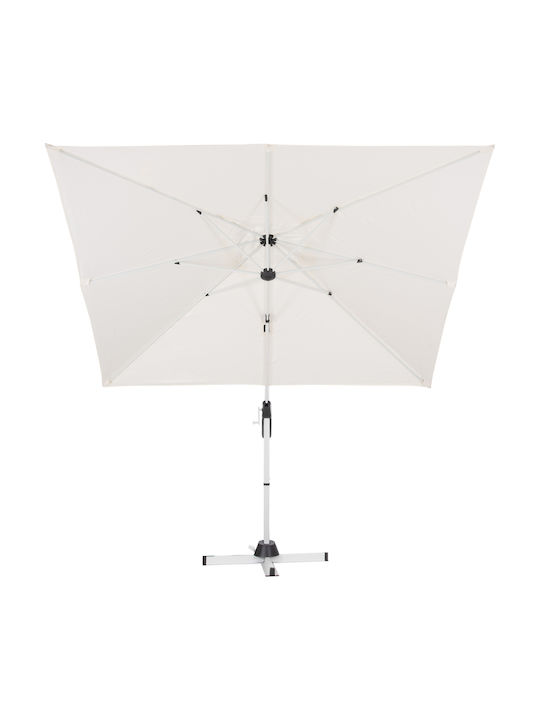 Professional Hanging Aluminum Parasol Javante White 2.7x2.7xH2.7m