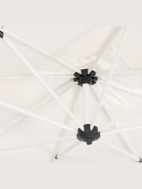 Professional Hanging Aluminum Parasol Javante White 2.7x2.7xH2.7m