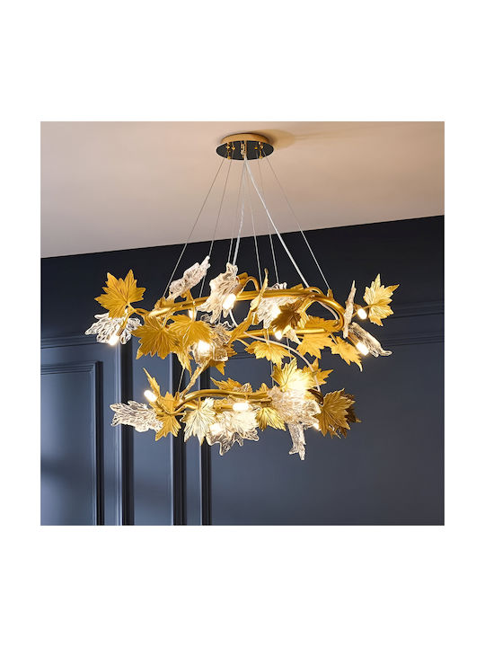 Alista Home Πολυέλαιος Ø80cm με Κρύσταλλα Χρυσός Alista Home Πολυέλαιος Ø80cm με Κρύσταλλα Χρυσός