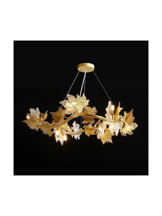 Alista Home Candelabru 12xE14 Ø80cm cu Cristale Auriu AT1CT-IM1P-HT2L-CM260/400+800GD
