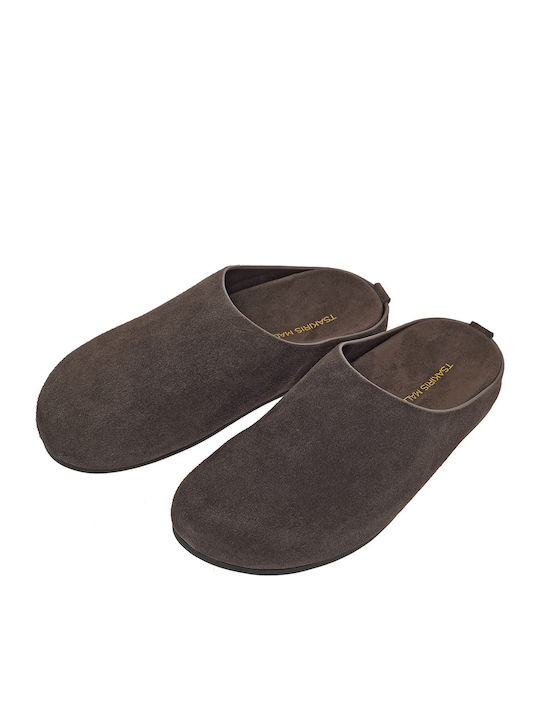 Flat Suede Mules σε Καφέ Χρώμα