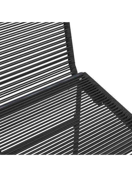 Outdoor Chair Rattan Black 2 Pieces 48x55x89.5 cm