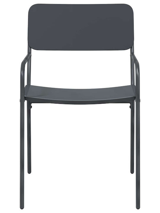 Gartenstühle Metallisch Anthrazit 2Stücke 51x55x81cm