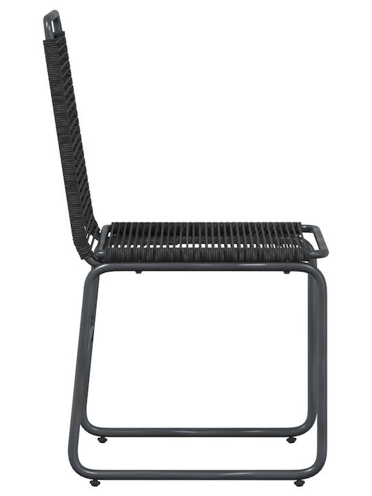 Outdoor Chair Rattan Black 2 Pieces 48x55x89.5 cm