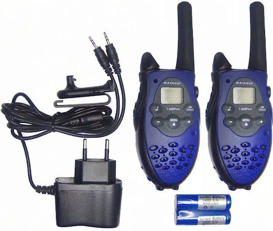 Baohui T-688 Plus Walkie Talkie 0.5W mit Monochromdisplay In Blau Farbe