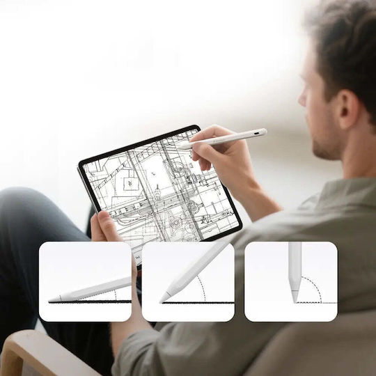 Wozinsky WRA-08 Стилус Пен с Palm Rejection за iPad в Бял цвят