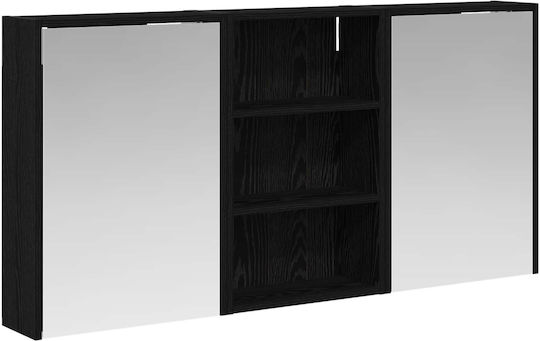 vidaXL Oglindă de Baie cu Lumini LED cu Raft și Dulap 126x16cm Transparentă