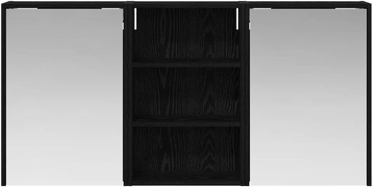 vidaXL Oglindă de Baie cu Lumini LED cu Raft și Dulap 126x16cm Transparentă