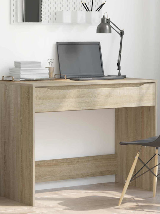Schreibtisch Aus Holz Eiche 100x50x78cm