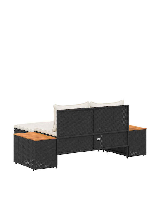 Garten- und Outdoor-Möbelsets 4 Stück Schwarz mit Kissen