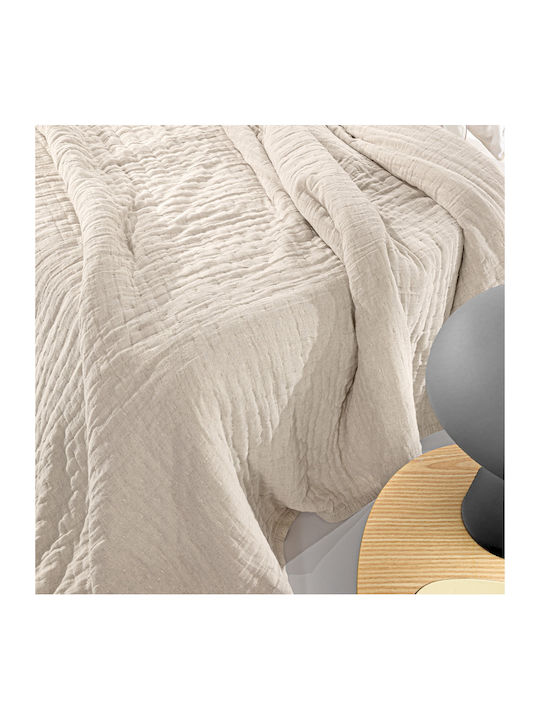 Guy Laroche Κουverlí King Size Baumwolle Natur Sand 270x250cm