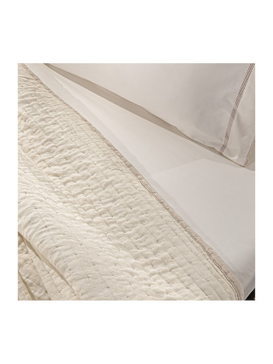 Guy Laroche Κουverlí King Size Baumwolle Natur Sand 270x250cm