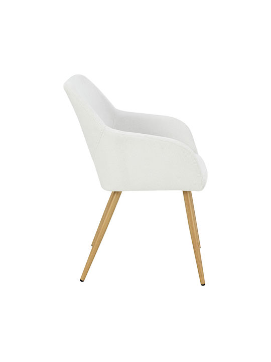Tiyana Dining Armchair With Fabric Upholstery Ecru 60.5x55x83cm