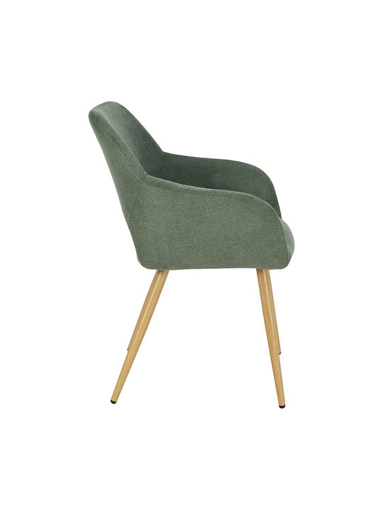Tiyana Dining Armchair With Fabric Upholstery Green 60.5x55x83cm