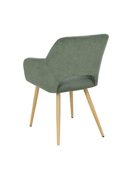 Tiyana Dining Armchair With Fabric Upholstery Green 60.5x55x83cm