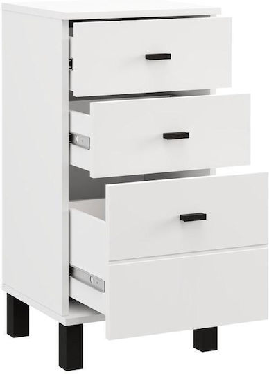 Bedroom Chest of Drawers Wooden White 39x35x78cm