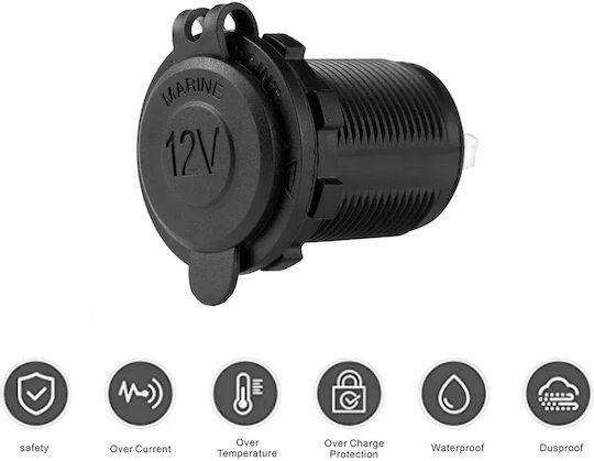 Wasserdichte Zigarettenanzünderbuchse 12v/24v Blaues LED-Beleuchtung & Schutzkappe Tc-461