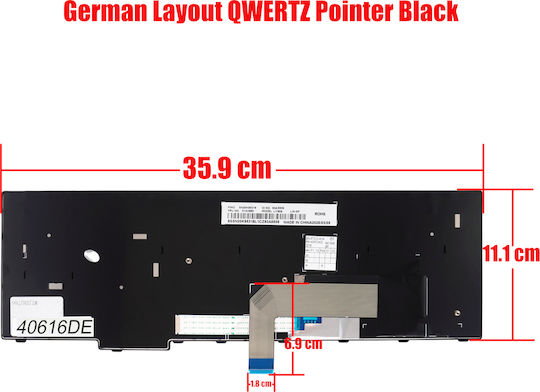 German Laptop Keyboard Lenovo Thinkpad E550 20df 20dg E555 20dh E550c E560 20ev E565 5b20v13719 00hn013 00hn037 00hn074 00hn010 with Pointer Black Code 40616de