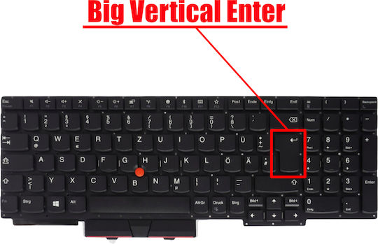 German Laptop Keyboard Lenovo Thinkpad E15 20rd 20re Gen 1 E15 Gen 2 20t8 20t9 5m10w64513 01xy010 Sn20u63990 987abzv De Without Frame With Pointer Backlit Black Code 40949denofrbl