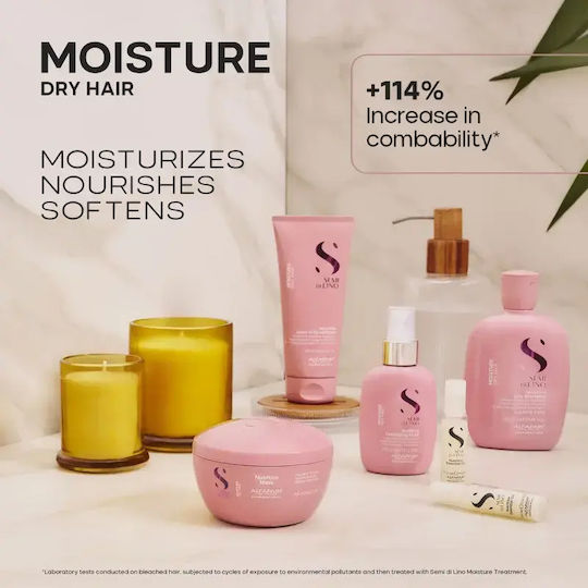 Alfaparf Milano Semi Di Lino Feuchtigkeits-Haarpflege-Set Geschenkset Trockenes Haar