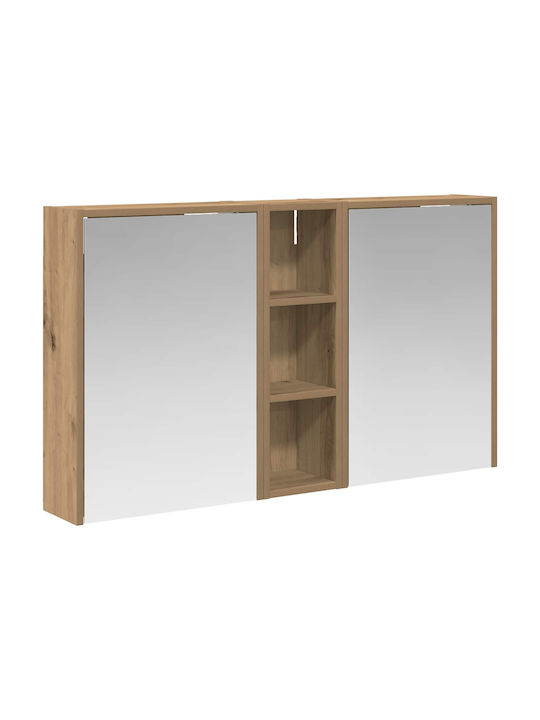 vidaXL Bathroom Mirror Led with Cabinet 106x16cm Transparent