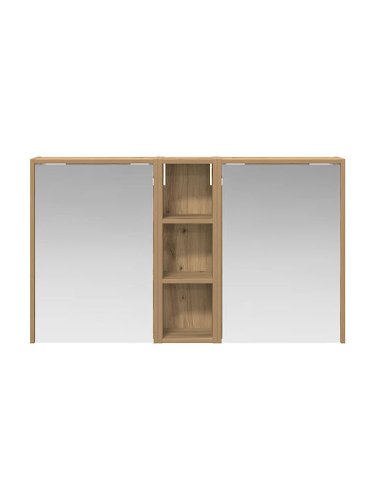 vidaXL Bathroom Mirror Led with Cabinet 106x16cm Transparent