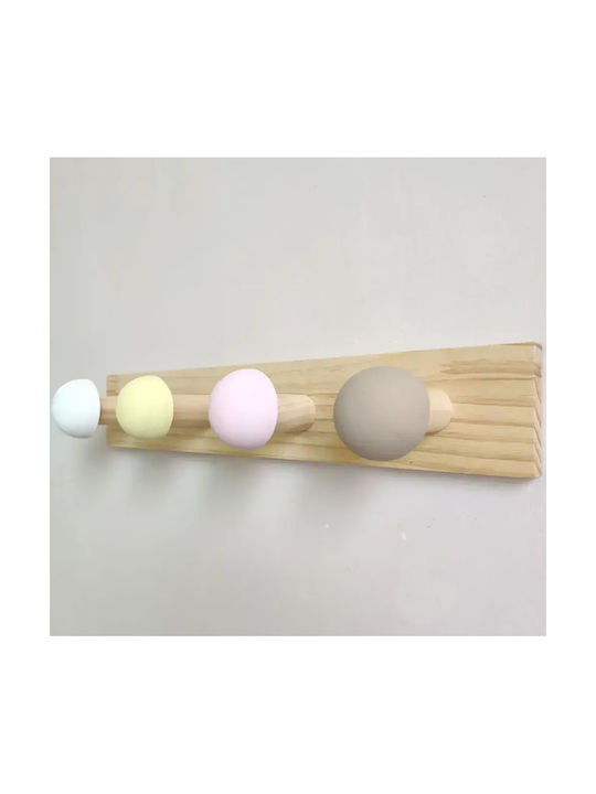 Pandaboo Kids Wall Hanger Multi Hook Wooden Blue Pandaboo Kids Wall Hanger Multi Hook Wooden Blue