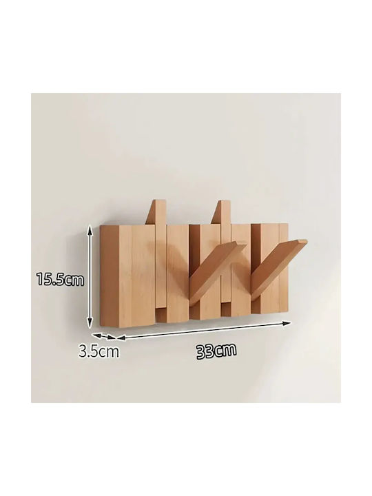 Pandaboo Kids Wall Hanger Multi Hook Wooden Pandaboo Kids Wall Hanger Multi Hook Wooden