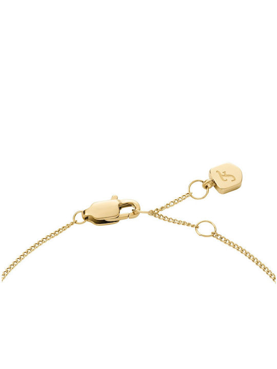 Fossil Women's Steel Gold Plated Bracelet with Zircon 19cm
