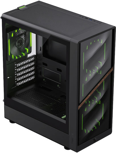 GameMax AERIS 330 MB Gaming Mini Tower Κουτί Υπολογιστή με Πλαϊνό Παράθυρο και RGB Φωτισμό Μαύρο