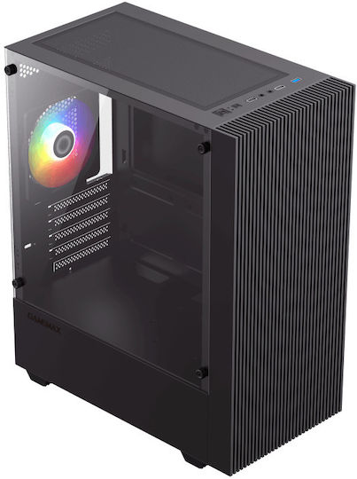 GameMax EDGE Gaming Mini Tower Computer Case with Side Window Black