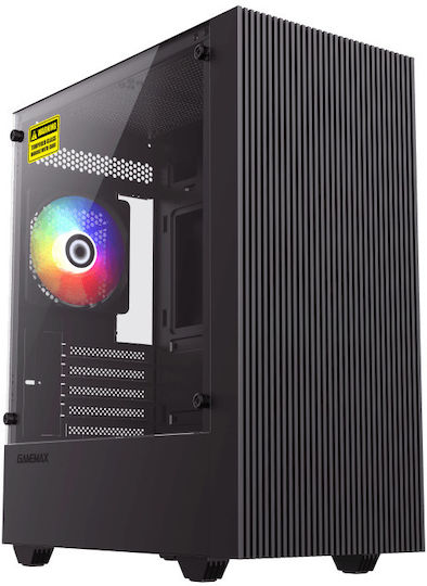 GameMax EDGE Gaming Mini Tower Computer Case with Side Window Black