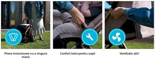 Kidnort Carucior Copii Potrivit Pentru Nou-Născuți Negru