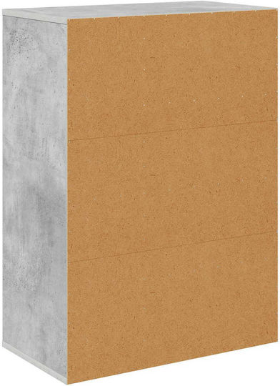 Standvitrine für das Wohnzimmer aus Spanplatte Grau 60x33,5x84 cm