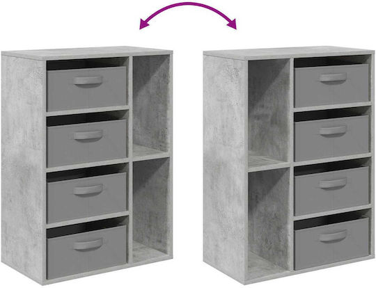 Standvitrine für das Wohnzimmer aus Spanplatte Grau 60x33,5x84 cm