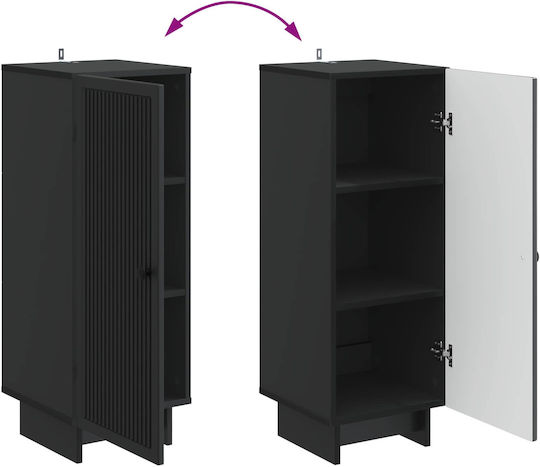 Wohnzimmerschrank aus Spanplatte Schwarz 33x34,5x90 cm