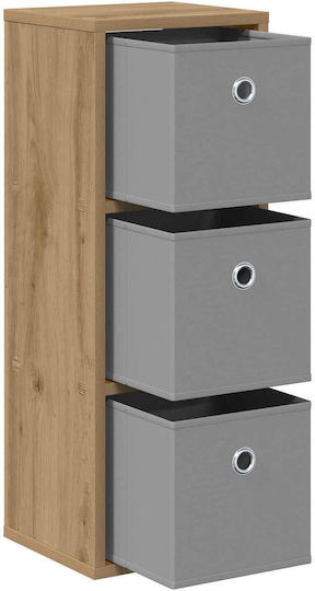 Wooden Storage Drawers with 3 Drawers M25.5xW22xH69.5cm