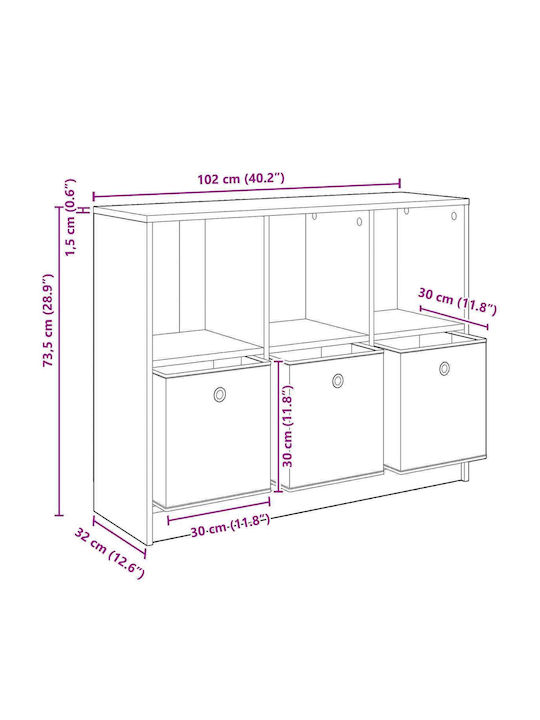 Brown Smoky Oak Bookcase 102x32x73.5 cm