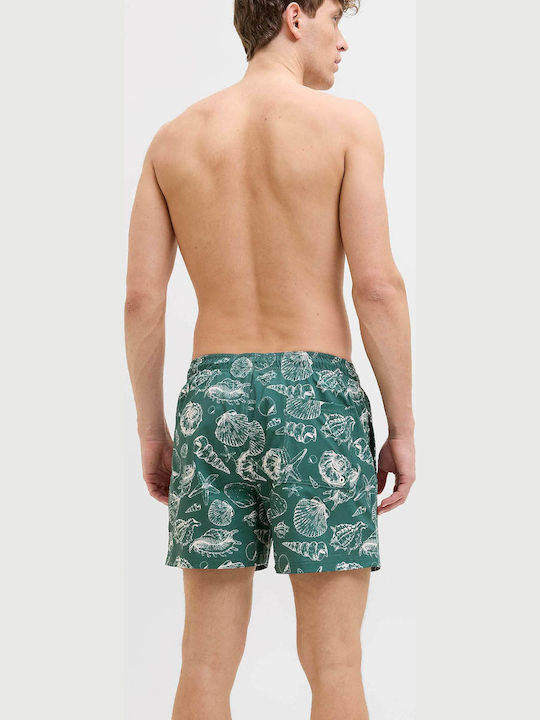 Men's Swimwear Shorts Mallard Green with Patterns