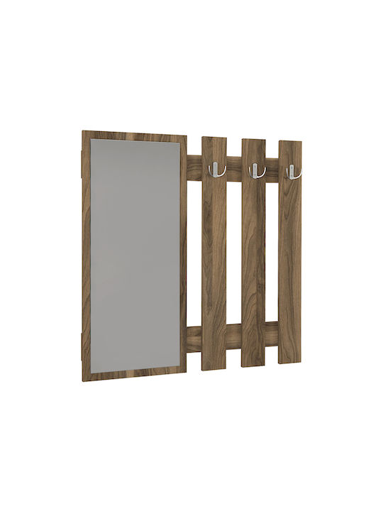 Megapap Κρεμάστρα Τοίχου Folin Folin Ξύλινη 3 Θέσεων Καφέ 90x4x90cm
