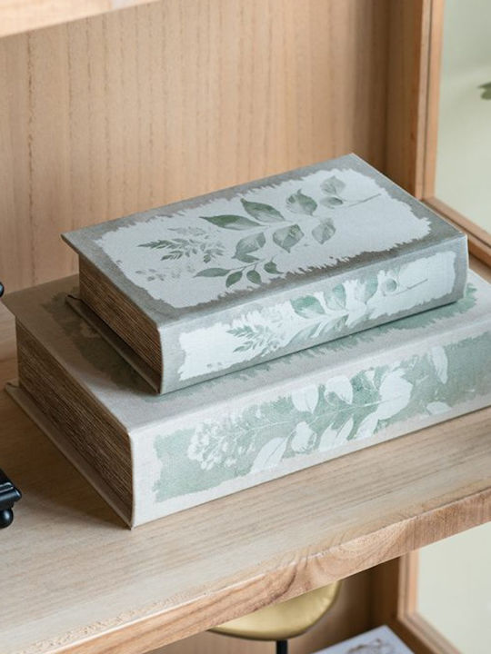 Artekko Set of Wooden Decorative Boxes in Book Shape 2 Pieces