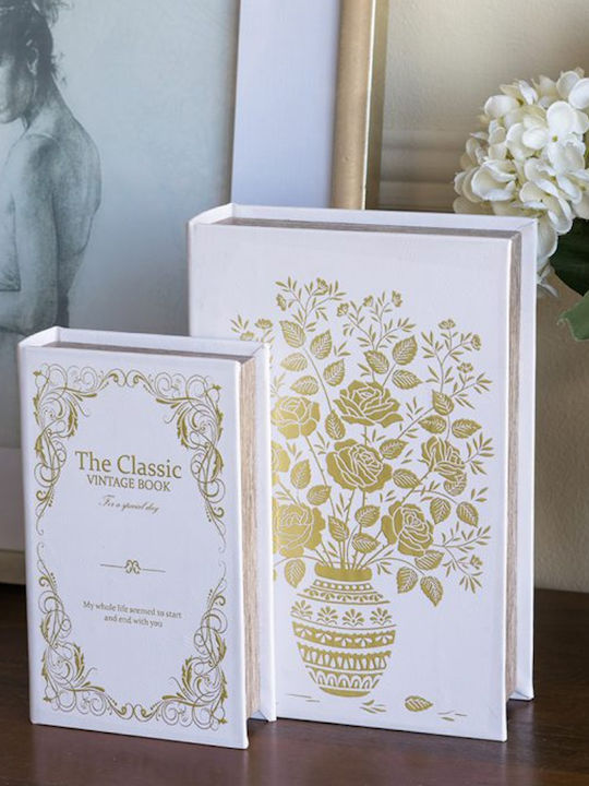 Artekko Set of Wooden Decorative Boxes in Book Shape 2 Pieces