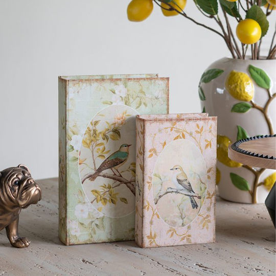 Artekko Set of Wooden Decorative Boxes in Book Shape 2 Pieces