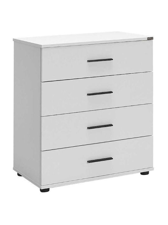 White Wooden Chest of Drawers with 4 Drawers White 65x41x78cm