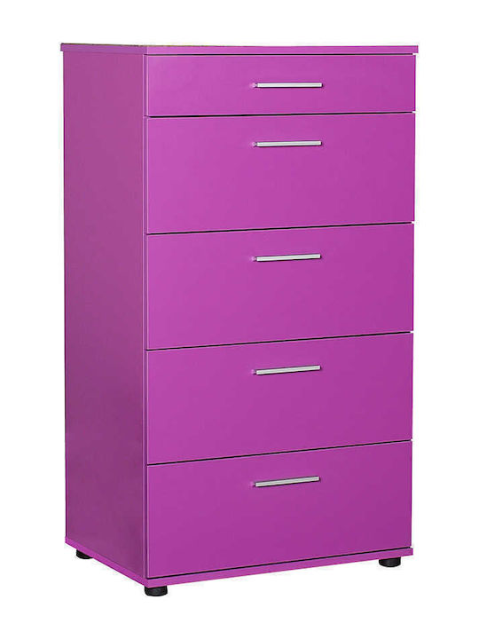 Fidelio Kommode Schlafzimmer Holz Side mit 5 Schubladen Lila 60x44x108cm
