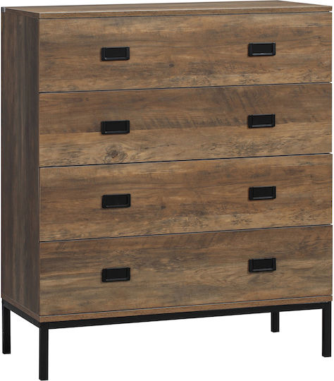 Συρταριέρα Κρεβατοκάμαρας mit 4 Schubladen Braun 80x39x95cm