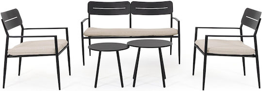 Garten- und Outdoor-Möbelsets Typsatz Speisesaal 4 Stück Charcoal